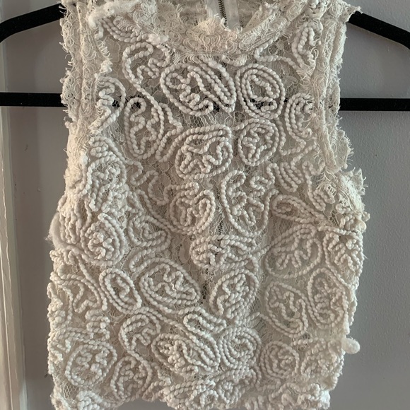 Zara x Trafluc white lace high neck sleeveless top - Picture 1 of 3